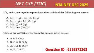 PYQ of DEC_2025 | #closureproperty | TOC | NTA UGC NET COMPUTER SCIENCE EXAM
