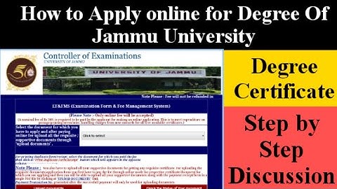 How to apply Online for Degree Certificate Complete Process | Jammu University | 2021
