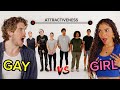 Ranking 8 Guys By Attractiveness | Gay VS Girl!