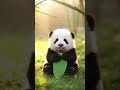Baby Panda Tries to Make Music with a Leaf! #shorts #panda #funny #meme #ai #animals