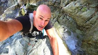 Climbing into a forbidden canyon