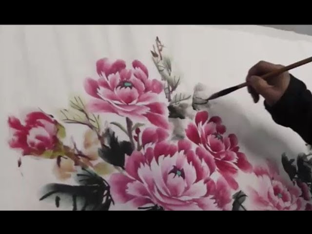 水墨画 朝顔を描く 月居和子 - YouTube