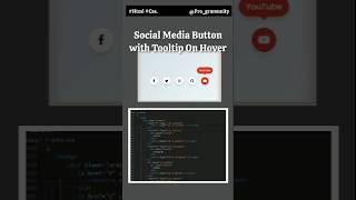 Social Media Button with tooltip on Hover #htmlcssjavascript #htmlcss #hovereffect #button #css