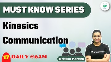 NTA UGC NET 2021 | Must Know Series by Kritika Pareek | Kinesics Communication
