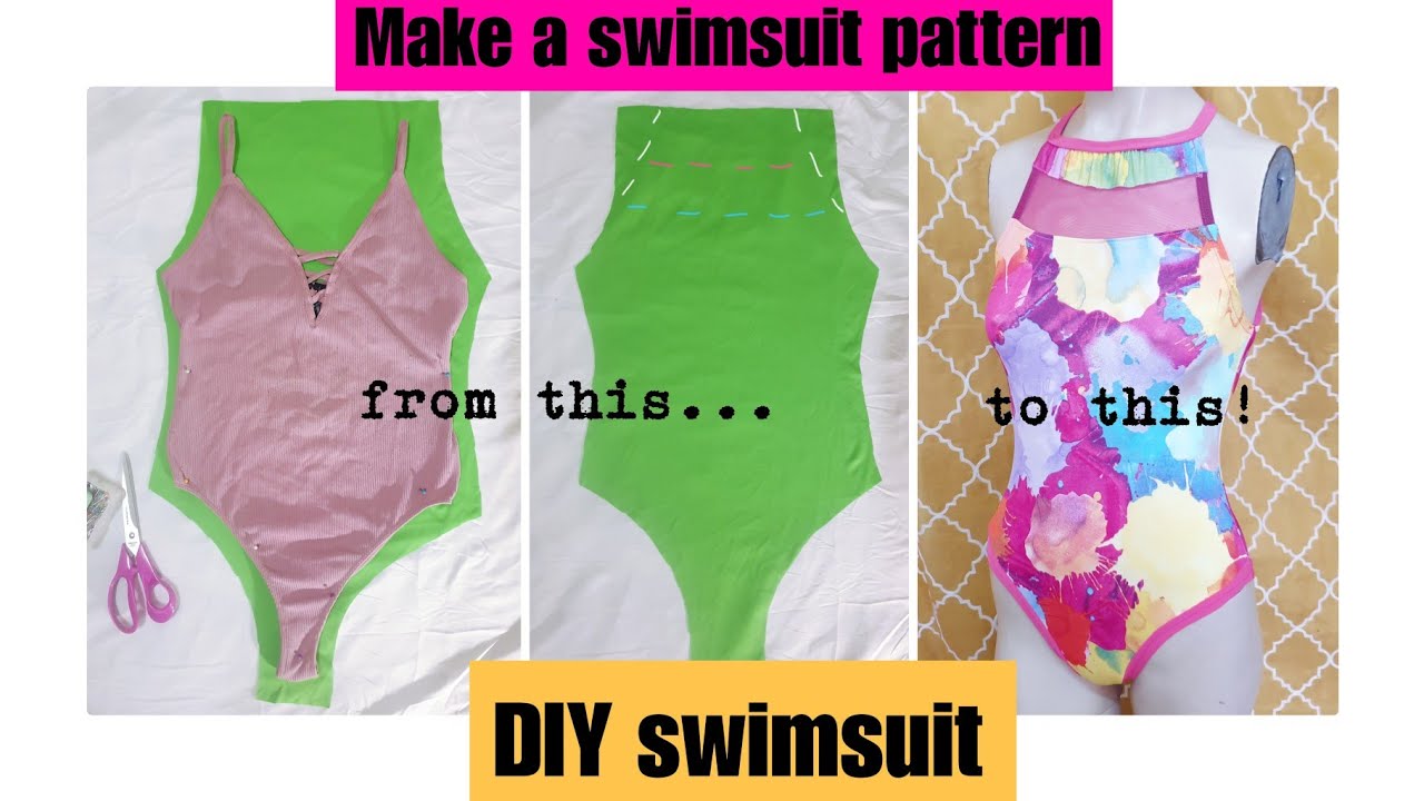 DIY: Make the EASIEST swimsuit pattern/ Beginner friendly/ How to make a swimsuit