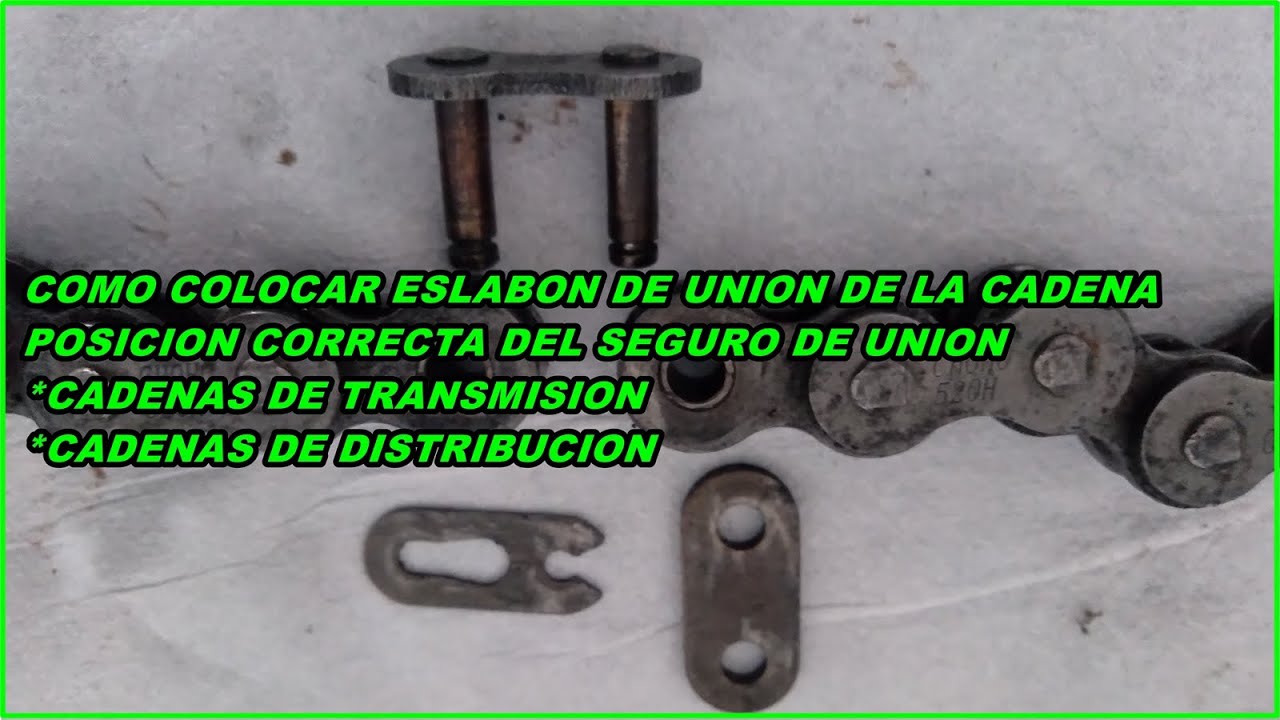 COMO COLOCAR DE UNION / SEGURO CADENA - YouTube