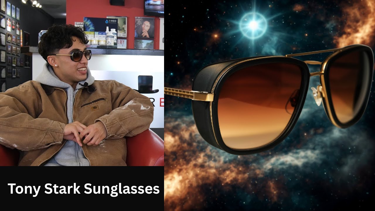 Model, Fitness Coach styles Tony Stark Ironman 3 Sunglasses