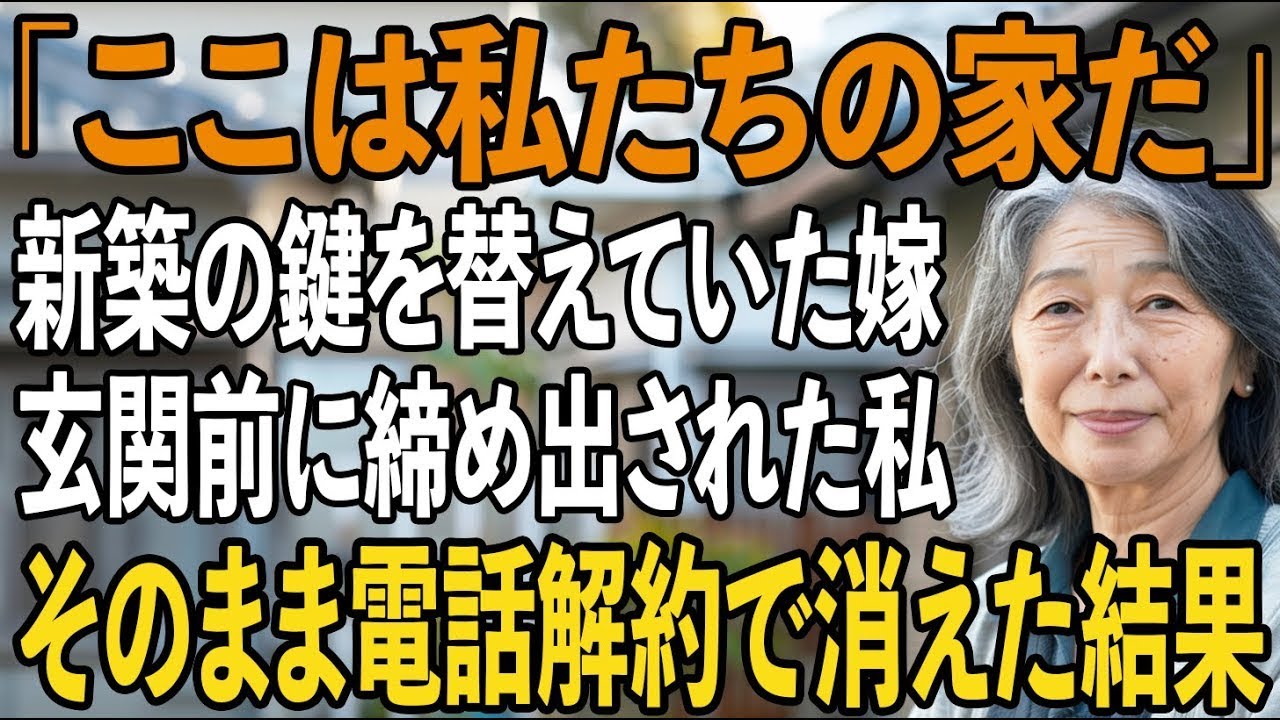 「ここは私たちの家だ」旅行から帰宅すると、家の鍵が替わっていた…締め出された私はそのまま電話番号も変更、姿をくらますと→届いた請求書で息子夫婦は真っ青に【シニアライフ】【60代以上の方へ】