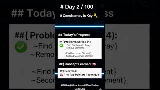 Day 2/100: Solving DSA Problems (Two-Pointer Technique) #100DaysOfCode#DSA#TwoPointers#ArrayProblems