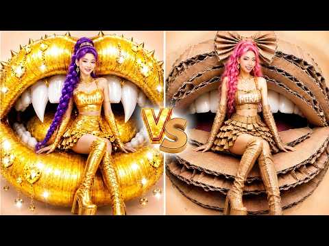 골드 vs 골판지 인어! 🧜‍♀️✨ KPop Demon Hunters 메이크오버 챌린지 | 누가 최고의 변신을 할까?
