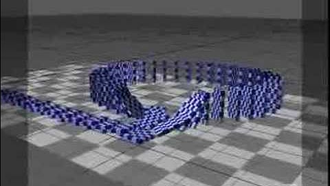 3D Domino test 00: Ligtwave 2 Blender 2 Lightwave (screen)
