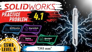 SOLIDWORKS Practice Problem 4.1 Solution | CSWA Preparation | CAD Exercise