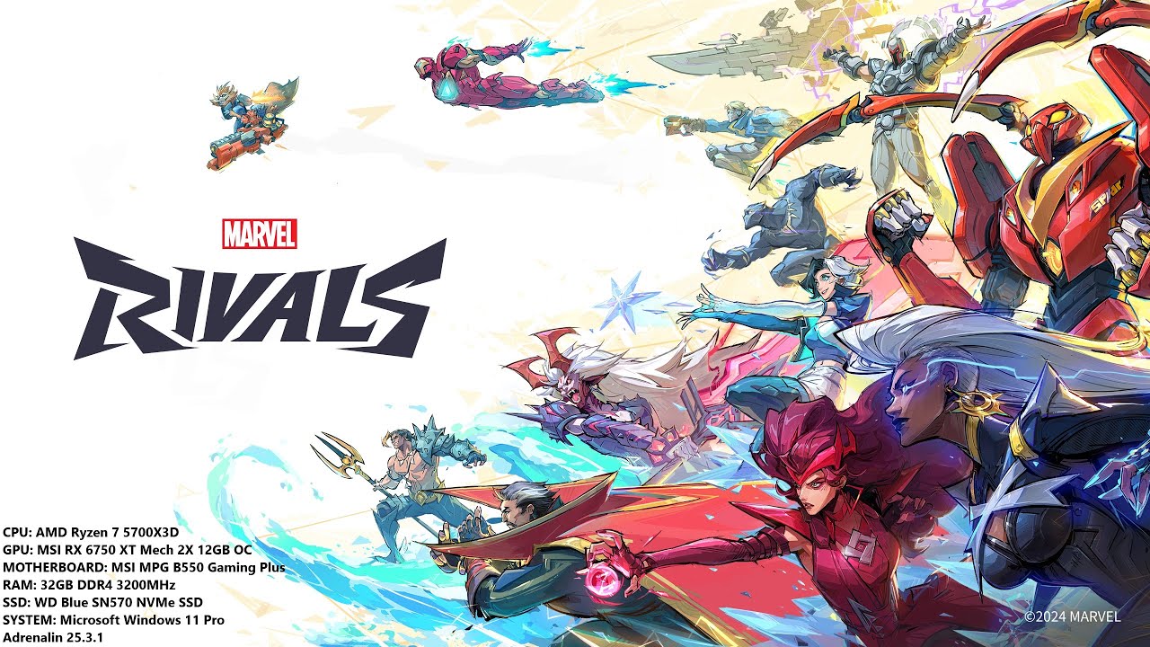 Marvel Rx7 Marvel Rivals Version 20250307 Ryzen 7 5700X3D RX 6750XT 12GB - FULLHD ...