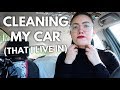 CLEANING MY CAR (THAT I LIVE IN) | Katie Carney