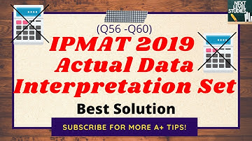 IIM INDORE | IPMAT 2019 Actual Data Interpretation Set | Calculation made easy | Q56 - Q60 | Part 12