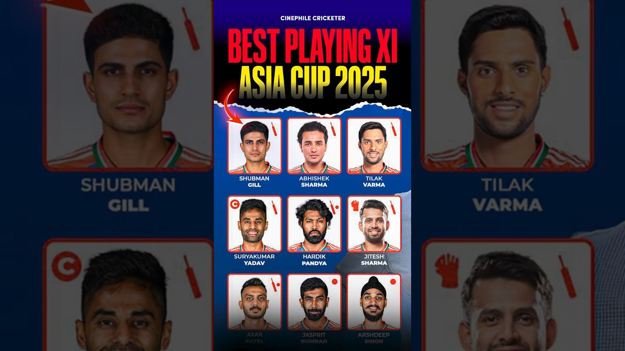 Best Playing 11 of Team India for Asia Cup 2025
