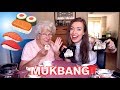 OMA'S EERSTE KEER SUSHI // Q&A MET OMA MIEP & SUSHI MUKBANG NL | ♥ iamtheknees