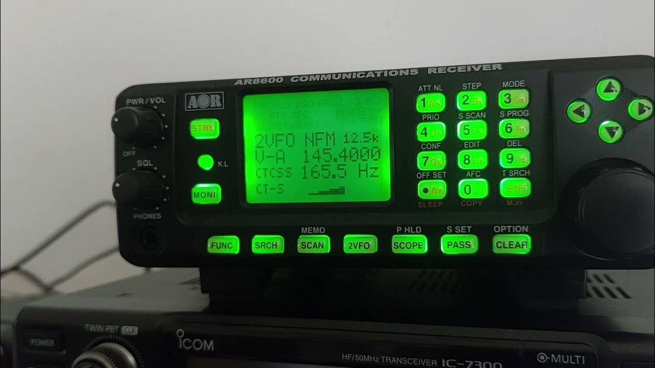 aor ar8600 with ctcss ct8200 decoder - YouTube