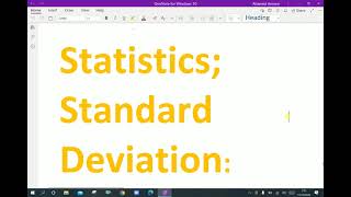 Statistics : - ( Standard Deviation ) - 25