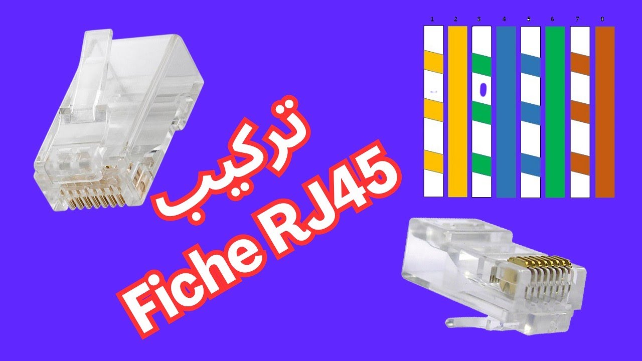 طريقة تركيب Fiche RJ45 (رأس كابل الإنترنيت) ️ - YouTube