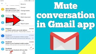 How to mute conversation in Gmail app ?