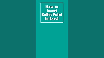 #Shorts | How to Insert Bullet Point in Excel