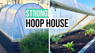 Hinged Hoop House Cover Build for Raised Bed Gardening