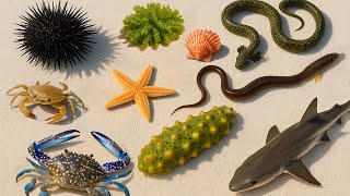 🌊 Ocean foraging | 🦈 Baby Shark, 🐍 Eel, 🦀 Sea Crabs, 🪼 Giant Jellyfish, 🪸 Sea Cucumber & 🌟Sea Urchin