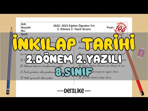 8. Sınıf İnkılap Tarihi 2.Dönem 2.Yazılı Soruları #2023