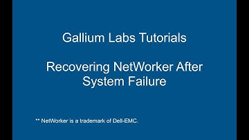 Recovering Dell-EMC NetWorker After System Failure