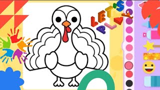 Color painting coloring kids coloring animals  birds color kids color games painting game peacock 🦚 screenshot 2