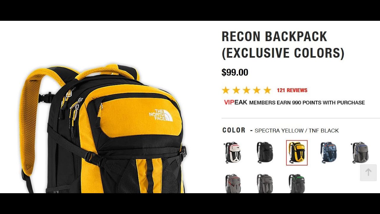 north face recon yellow