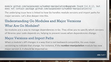 Resolving go get Errors with Major Version Modules in Go
