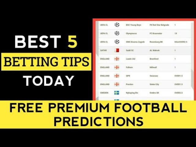 Today's and Tonight's Free Football Betting Predictions and Tips 