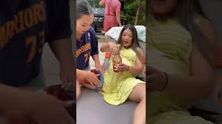 Pregnant lady uses jam to prank the guys