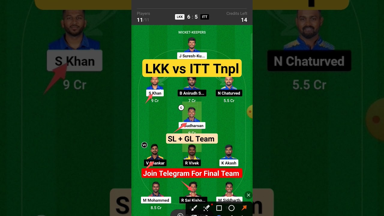 lkk vs itt dream11 prediction, ikk vs itt dream11 team, ikk vs itt tnpl t20 dream11 team today match