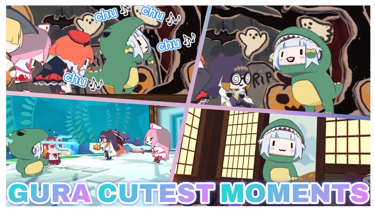 Gura МИЛЕЙШИЕ МОМЕНТЫ из коллаборации HoloEN Halloween