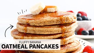 Banana Oatmeal Pancakes | fluffy, glutenfree pancakes!