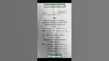 B.Ed. IInd, 2022 #Creating  an Inclusive School #ccsu #previous year paper