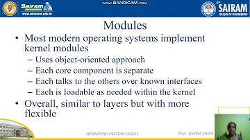 LECTURE VIDEO 18CS43 MODULE1 OS STRUCTURE3 Remya
