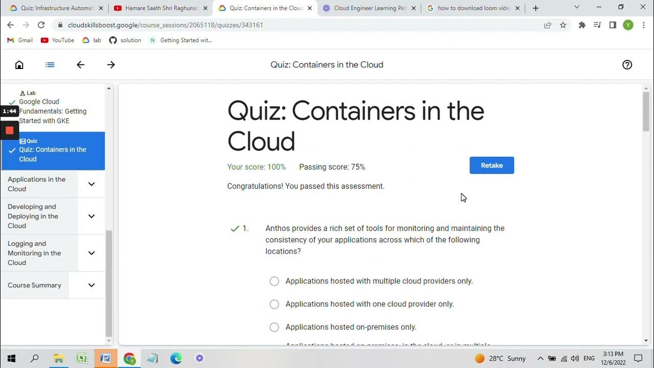 Google Cloud Fundamentals: Core Infrastructure | quiz answers - YouTube