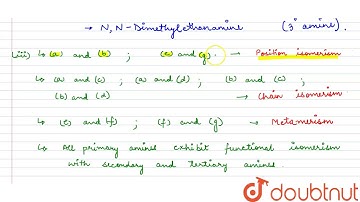 (i) Write structures of different isomeric amines corresponding to the molecular formula, `C_(4)...