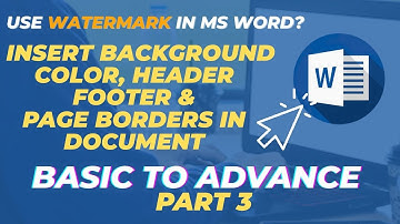MS Word Complete Tutorial in Urdu/Hindi | Add Watermark Page Border, Background Color & HeaderFooter