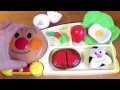 Anpanman Kitchen Lunch Plate Kyaraben Bento★アンパンマン ジュージューやけるよ!おこさまランチプレート で おむすびまんの和風ハンバーグ弁当つくってみた！