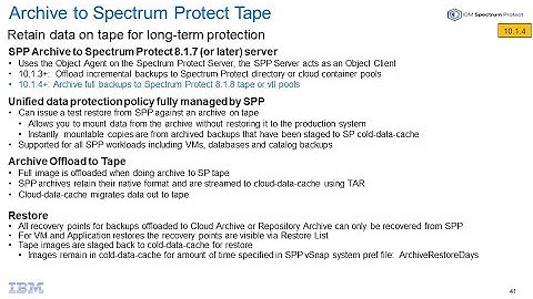 IBM Spectrum Protect Plus 10.1.4 Archive to Tape on Spectrum Protect – Demo