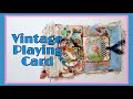 Vintage playing card  vintage fabric and fibers  art journaling  soulfully raw and quirky journal