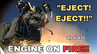 Runway Overshoot leads to Ejection!! USAF F15 EMERGENCY Landing #atc