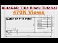 AutoCAD Title Block Creation Tutorial Complete