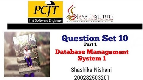 Database Management System Task 10 part 1 | 1st Year | Semester 01 | Java Institute