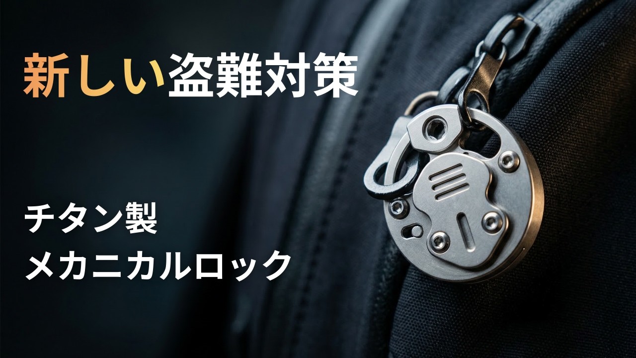 わずか21g！2段階ロックシステム搭載のチタン製メカニカルロックが盗難